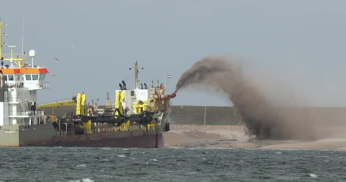 Dredger Ship in the Port of Rotterdam
