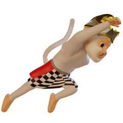 3D Anoman - White Monkey Character