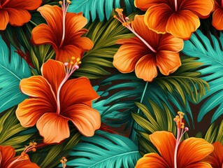 Summer Hawaii Sea seamless pattern template