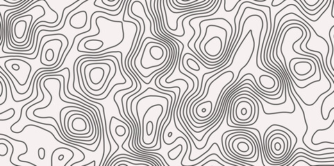 Natural printing illustrations of maps. Topographic map in contour line light topographic topo contour map and ocean topographic line map with curvy wave isolines vector.