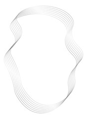 Silver metal frame isolated on white. Vector frame for photo and text. Unusual curved wavy frame