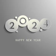 New Year background with abstract circles in gray design