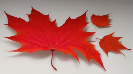 red maple leaf isolated on white
