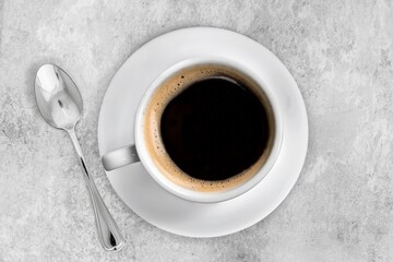 Tasty fresh aroma cup of coffee