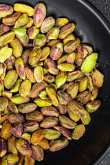 pistachio peeled nut healthy eating cooking appetizer meal food snack on the table copy space food background rustic top view
