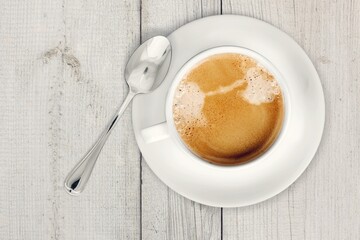 Tasty fresh aroma cup of coffee