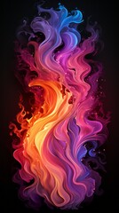 tongues of colorful flame