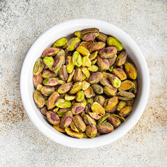pistachio peeled nut healthy eating cooking appetizer meal food snack on the table copy space food background rustic top view