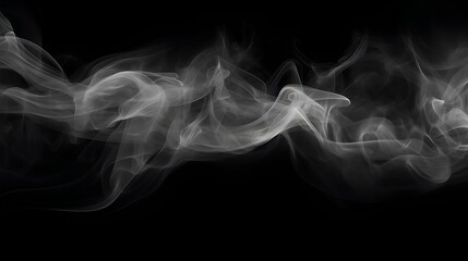 Abstract smoke fog on isolated black background 