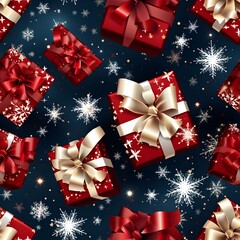 Christmas Seamless tile pattern gift wrap background design