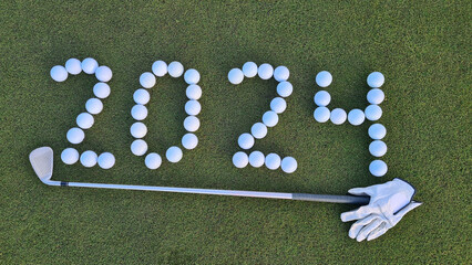 Business goal new year 2024 and golf club