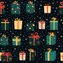Christmas Seamless tile pattern gift wrap background design