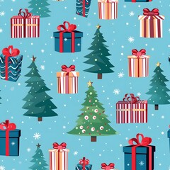 Christmas Seamless tile pattern gift wrap background design