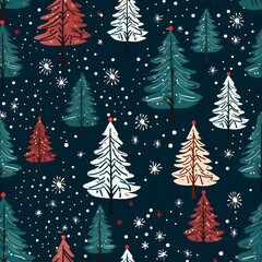 Obraz premium Christmas Seamless tile pattern gift wrap background design
