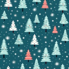 Fototapeta premium Christmas Seamless tile pattern gift wrap background design