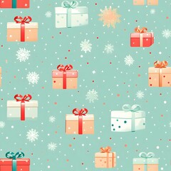 Christmas Seamless tile pattern gift wrap background design