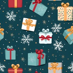 Christmas Seamless tile pattern gift wrap background design