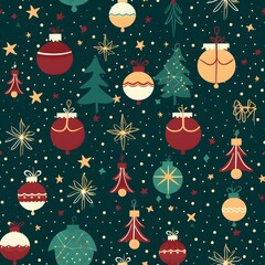 Christmas Seamless tile pattern gift wrap background design