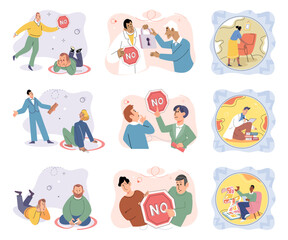 Personal space vector illustration. Some individuals may require greater distance within their personal space to feel at ease Establishing safe zone within our personal space promotes our mental well