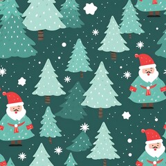 Fototapeta premium Christmas Seamless tile pattern gift wrap background design