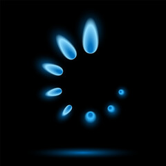 Blue Gas Symbol on a Black Background
