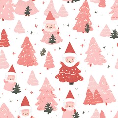 Fototapeta premium Christmas Seamless tile pattern gift wrap background design