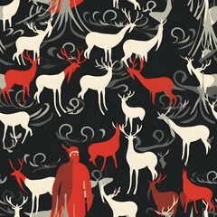 Christmas Seamless tile pattern gift wrap background design
