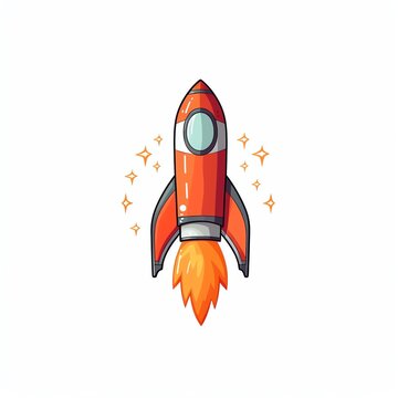 a cartoon of a rocket