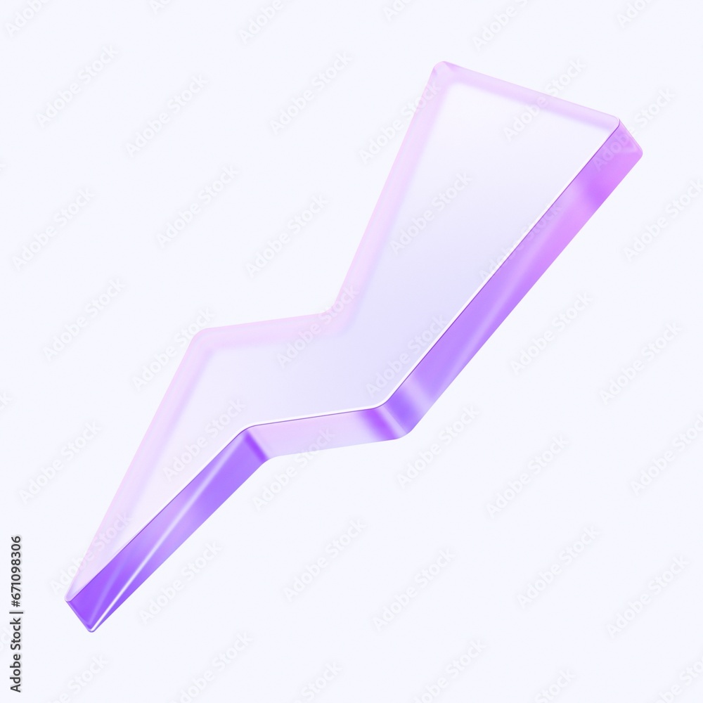 Fototapete lightning icon with colorful gradient. 3d rendering illustration for graphic design, ui ux design, p