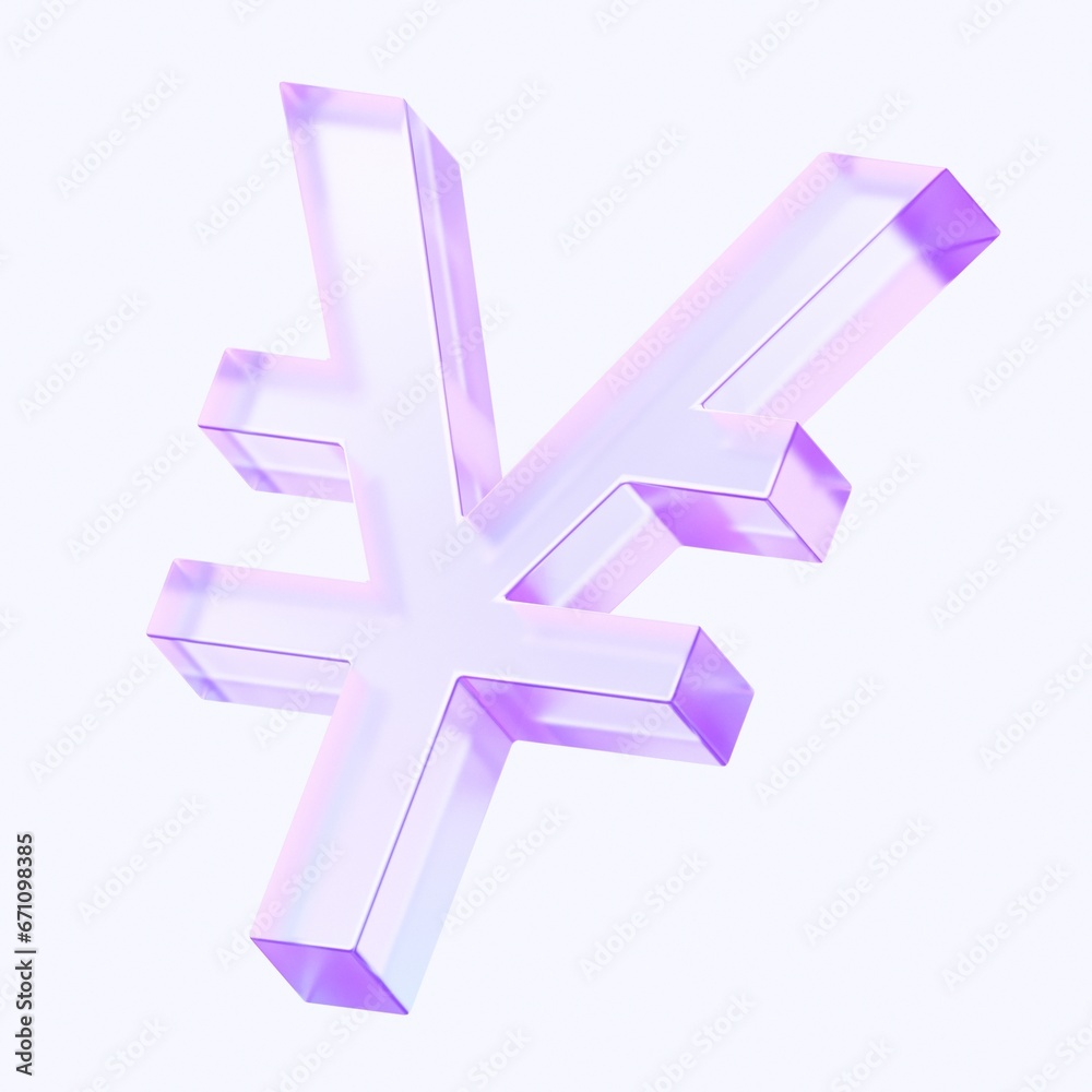 Fototapete yane icon with colorful gradient. 3d rendering illustration for graphic design, ui ux design, presentation or background . shape with glass effect