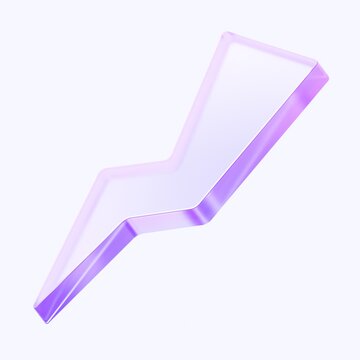 lightning icon with colorful gradient. 3d rendering illustration for graphic design, ui ux design, presentation or background . shape with glass effect