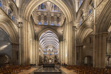 Interior of Nidaros cathedral in Trondheim,Trøndelag,Norway	