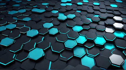 Digital hexagon abstract background