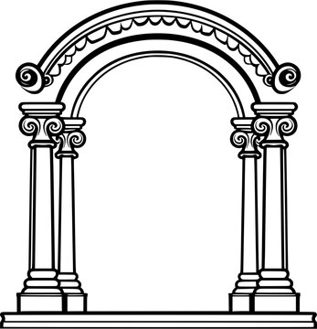 recommend clip art: Wedding Arch Sketch Vintage Outline Icon in Hand-drawn Style
