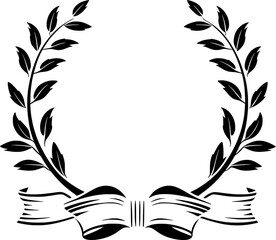 Wedding Wreath Sketch Vintage Outline Icon in Hand-drawn Style