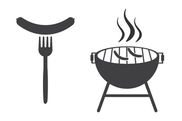 BBQ Grill symbol icon. Grill vector ilustration.