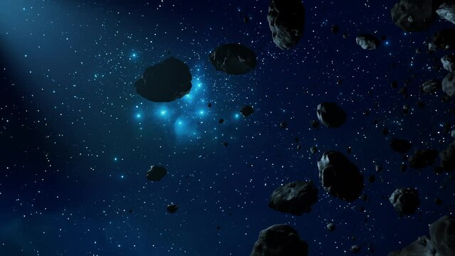 Asteroid belt in space is located between Mars and Jupiter