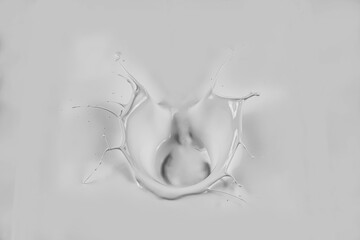 collection of various milk splashes on white background