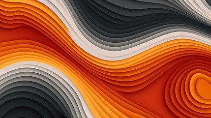 abstract background with wavy lines in orange and black