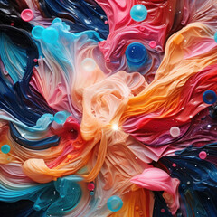 Abstract multicolored space background made of plastic waves