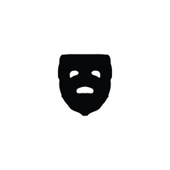 Theater mask icon. Simple style theater ticket sale poster background symbol. Theater mask brand logo design element. Theater mask t-shirt printing. Vector for sticker.