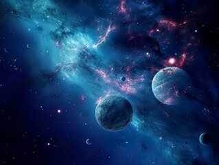 Obraz premium Galaxy and universe light. Galaxies sky in space Planets and stars beauty of space exploration