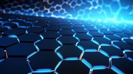 Obraz premium Abstract technological hexagonal background digital Technology Network Background Illustration Futuristic point wave.