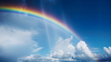 Fantastic Vivid Rainbow Sky view&nbsp;Beautiful sky and clouds with rainbow background