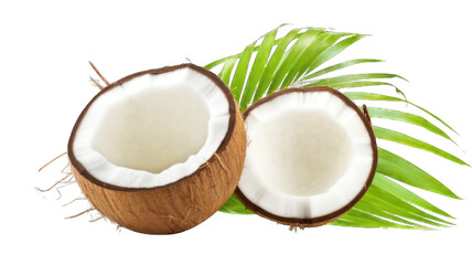 Fresh coconut isolated on white background.