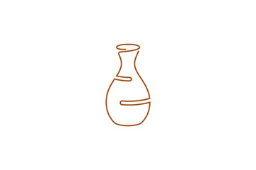 Pottery logo design handmade with simple minimalist line style