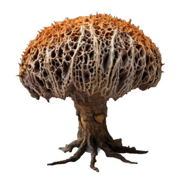 Dried Stump puffball mushroom isolated