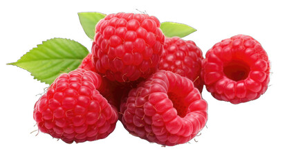 Fresh raspberry isolated on white background.