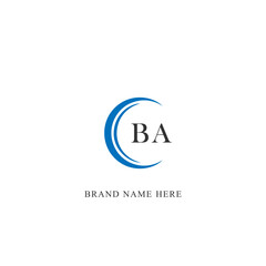 BA logo. B A design. White BA letter. BA, B A letter logo design. Initial letter BA linked circle uppercase monogram logo.2 latter 