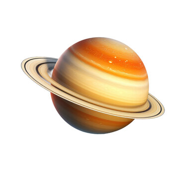 planet saturn isolated on transparent background 